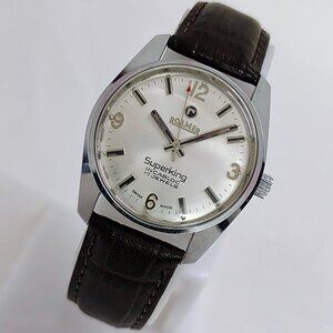 Vintage ROAMER SUPERKING INCABLOC 17-Jewels 100% Genuine 70s Made Swiss Watch